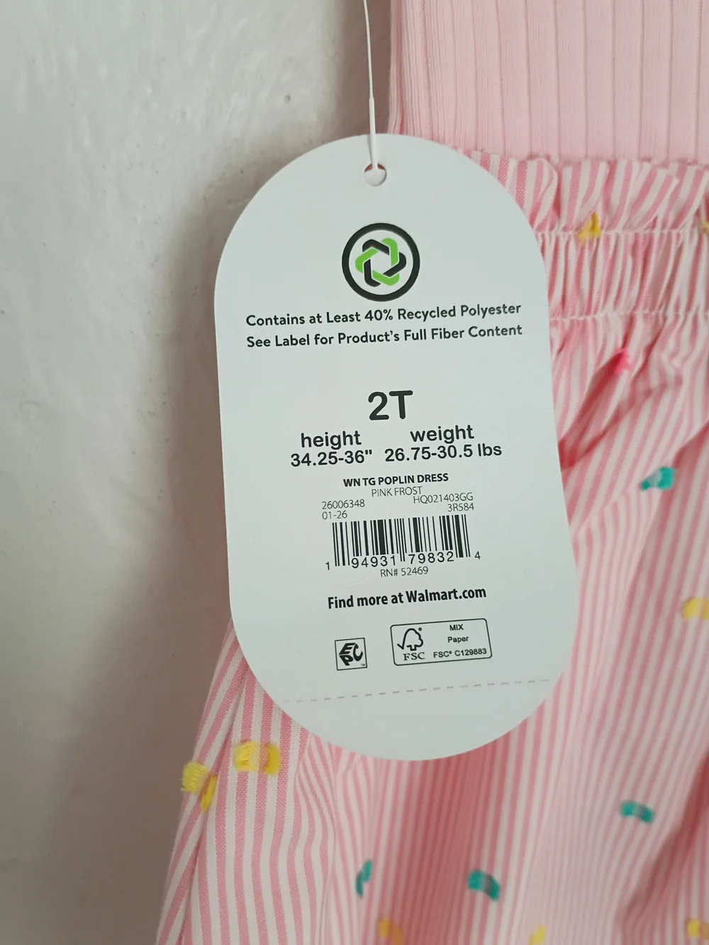 Wonder Nation Pink Short-Sleeve Girls' Dress